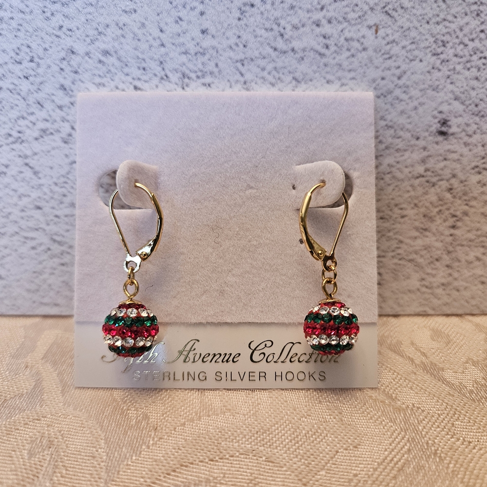 Fifth Avenue Collection Christmas Sparkle Earrings with Swarovski Crystals